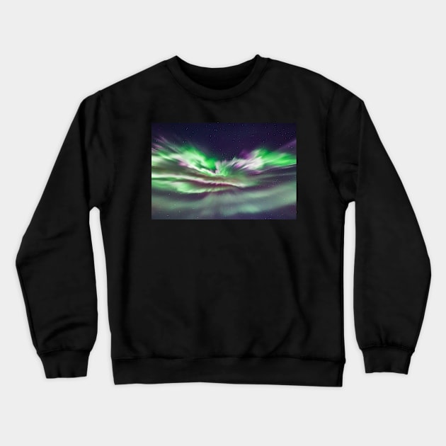 Northern Lights #2 Crewneck Sweatshirt by Todd Graven Photography 